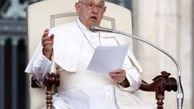 FILE PHOTO: Pope Francis holds the weekly general audience at the Vatican