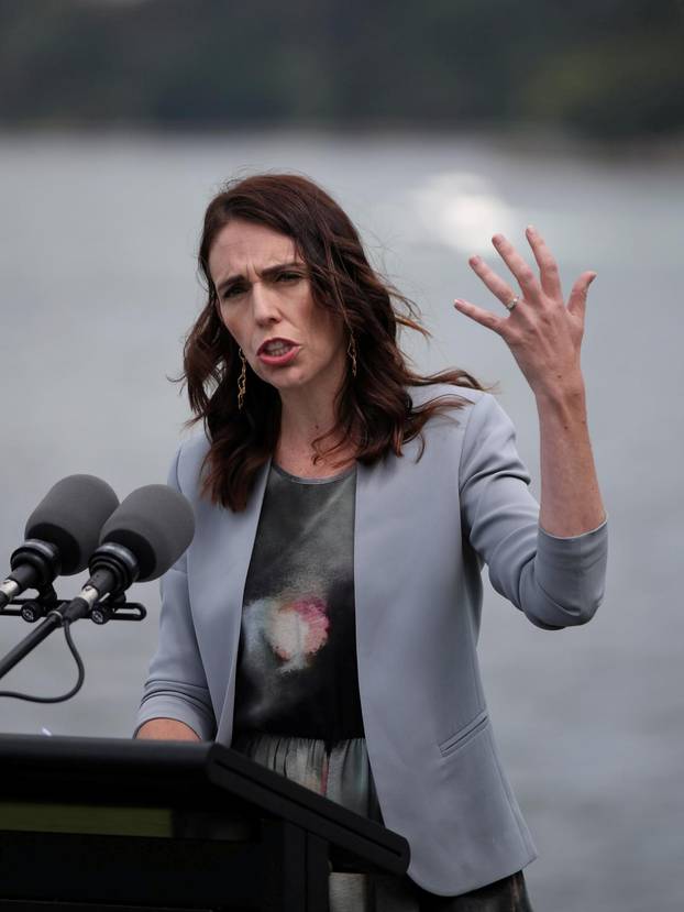 FILE PHOTO: New Zealand Prime Minister Ardern speaks during a joint press conference at Admiralty House in Sydney