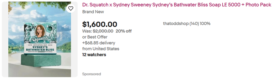 Sapun Sydney Sweeney zaludio fanove: Mogli ste ga kupiti za 8 dolara, preprodaju ga za 2000!