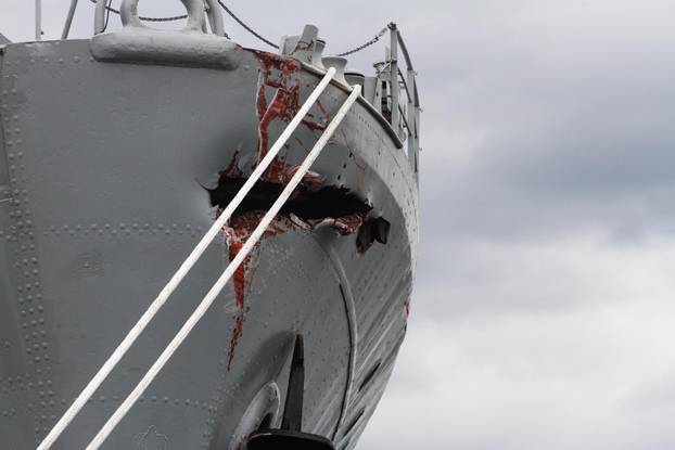 Rijeka: Rupa na pramcu broda Galeb nakon što ga je udario turski brod