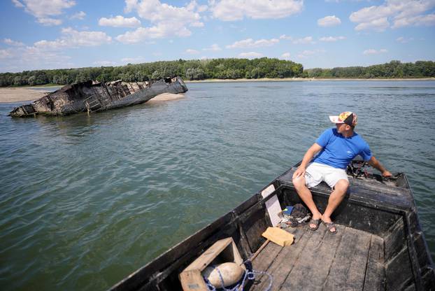 Low water levels on Danube reveal WW2 German warships