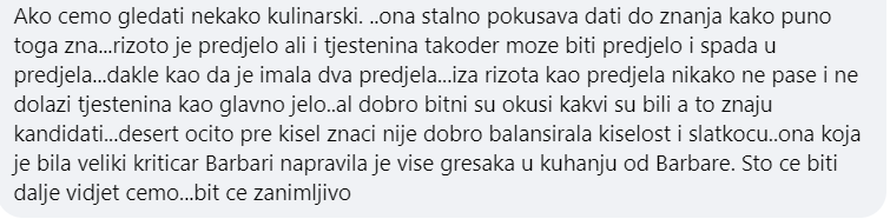 Gledatelji  'opleli' po Sabini i kuhači: 'Istom je miješala jelo pa onda i probala svu hranu?'