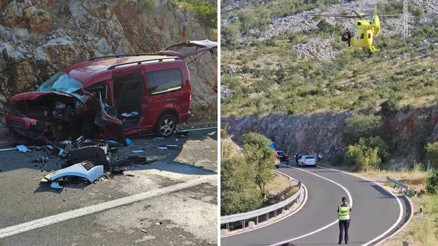 VIDEO Šestero ozlijeđenih u nesreći kraj Karlobaga, vozača je u bolnicu prevezao helikopter