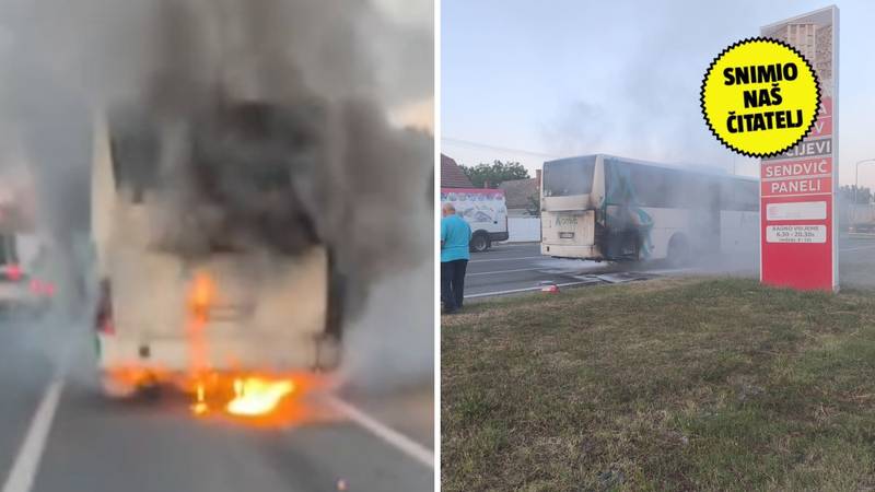 VIDEO BUKTINJA KOD VALPOVA 'Zapalio se autobus, počelo se dimiti. Svi su pomogli gasiti'