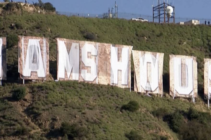 Gradske vlasti zamijenile znak Hollywood: Los Angeles slavi pobjedu na Super Bowlu
