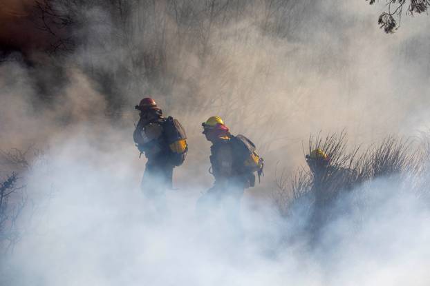 Eaton fire burns during a windstorm Altadena, California