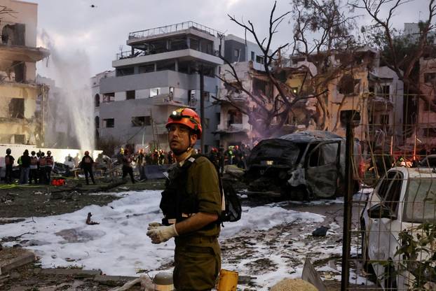 Aftermath of missile attack from Iran on Israel