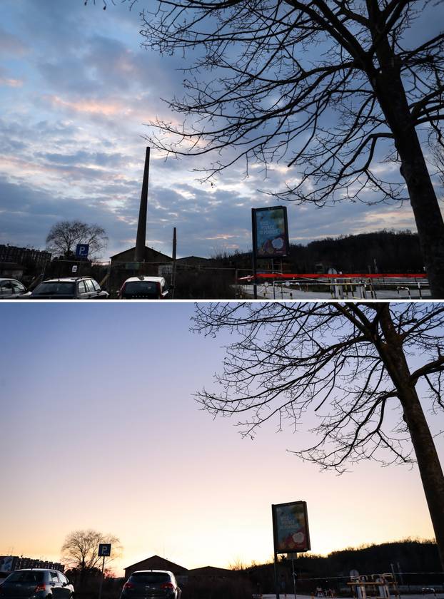 Ciglana na Črnomercu prije i poslije rušenja dimnjaka