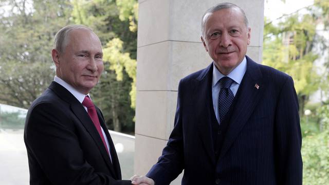 FILE PHOTO: Russian Vladimir meets with Turkish President Erdogan in Sochi