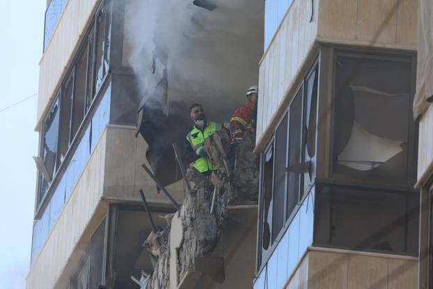 Aftermath of an Israeli strike, in Beirut