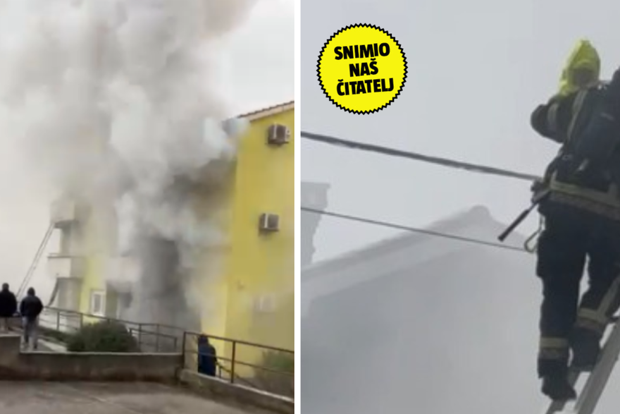 Požar na vrhu zgrade, vatrogasac spašavao bebu