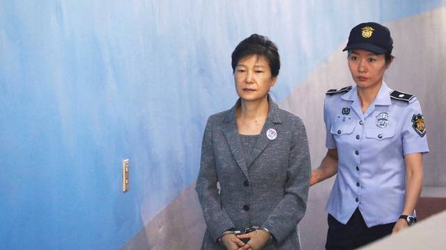 FILE PHOTO: South Korean ousted leader Park Geun-hye arrives at a court in Seoul