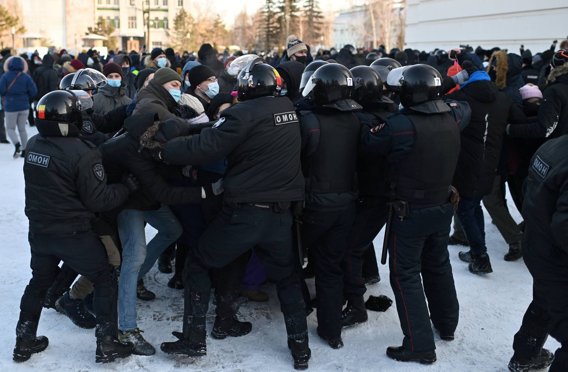 Rally in support of Alexei Navalny in Omsk