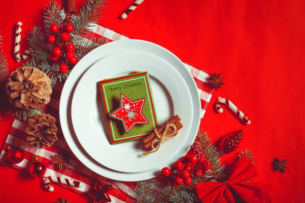 Christmas table place setting