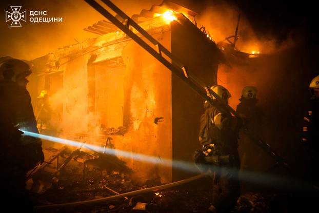 Aftermath of a Russian drone attack in Odesa