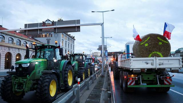 Farmers protest, in Prague