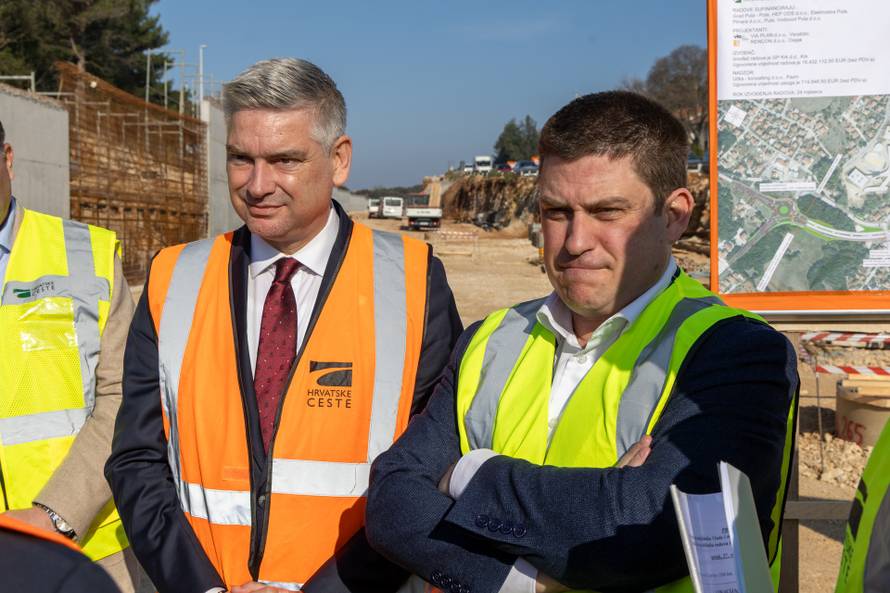 Pula: Ministar Butković obišao je gradilište cesta DC66 i DC75 na dionici Veli vrh-Pula