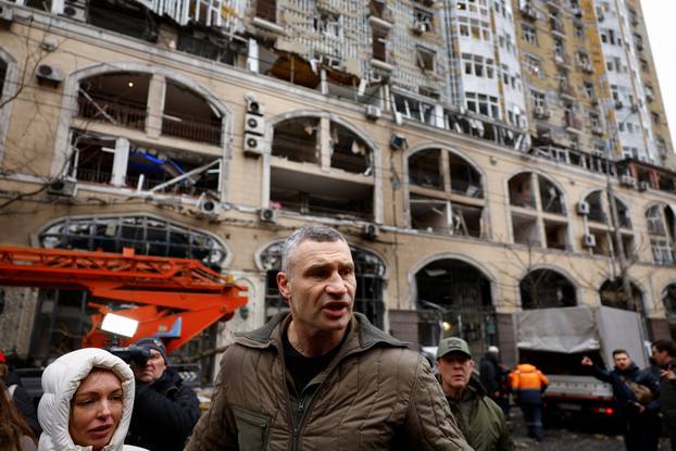 Aftermath of a Russian missile strike in central Kyiv