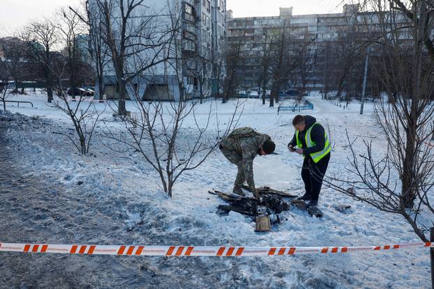 Aftermath of a Russian drone and missile attack in Kyiv