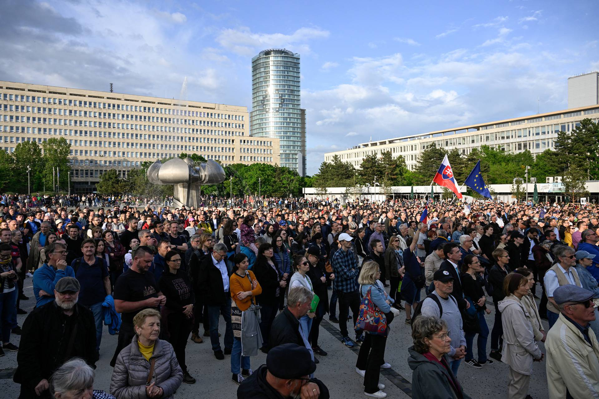 Protest against government changes at public broadcaster RTVS in Bratislava