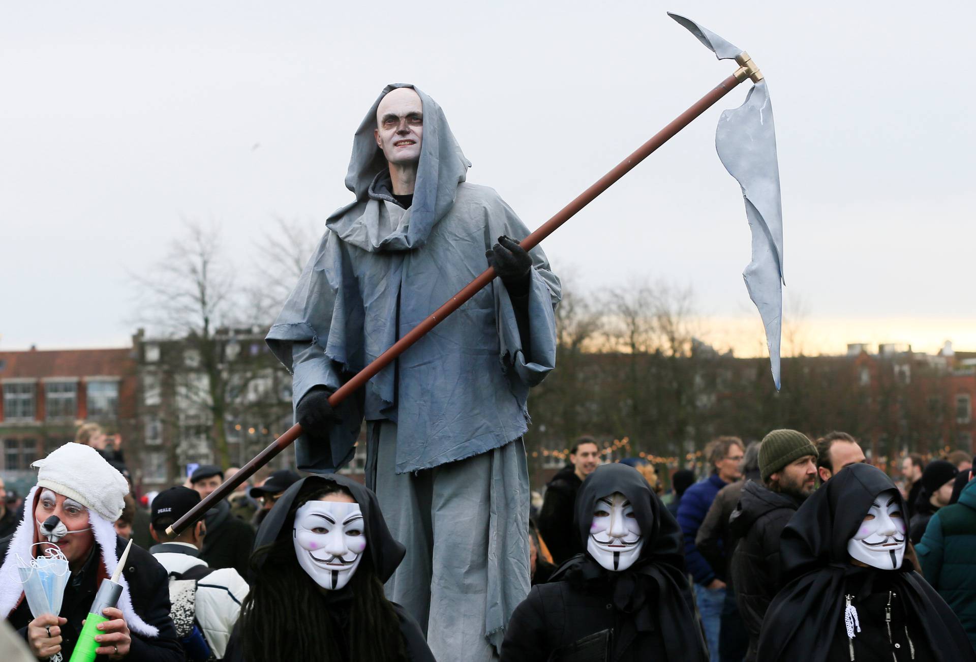 Protest against COVID-19 restrictions in Amsterdam