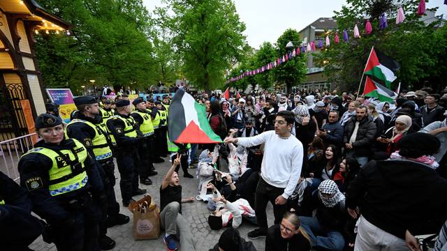 Protest against Israeli participation in the Eurovision Song Contest, in Malmo