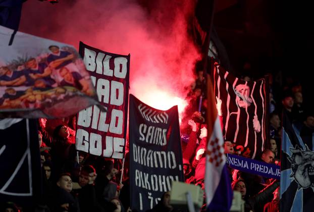 Zagreb: Navijači na tribinama tijekom utakmice Dinama i Celtica u Ligi prvaka