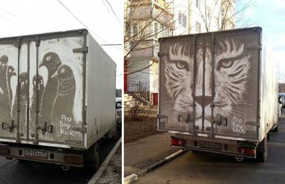 Ovaj ulični umjetnik zna kako ukrasiti prljave aute i kombije