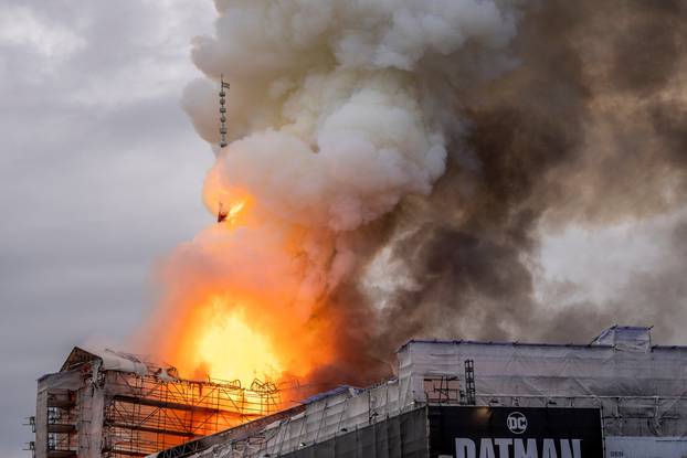Fire at Stock Exchange, in Copenhagen