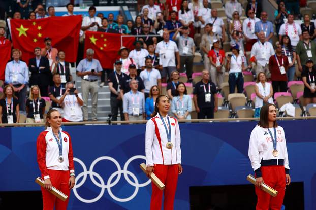Tennis - Women's Singles Victory Ceremony