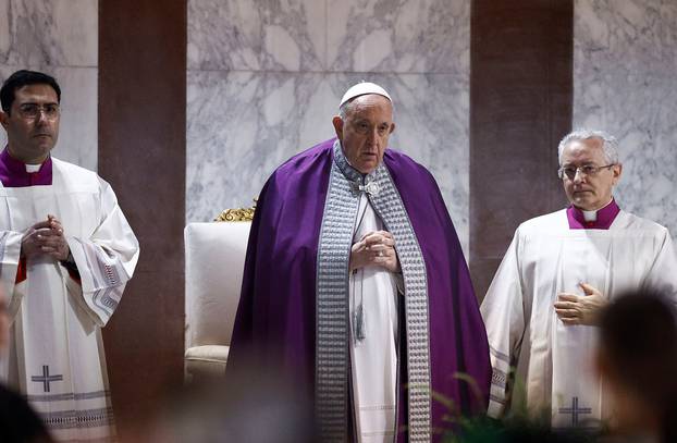 Pope attends Ash Wednesday mass at Church of Santa Sabina in Rome