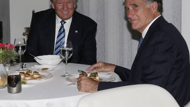 President-elect Donald Trump and Mitt Romne at Dinner