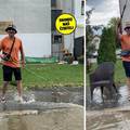 Nevjerojatna snimka iz Dugog Sela: Potop, a on peca na ulici!