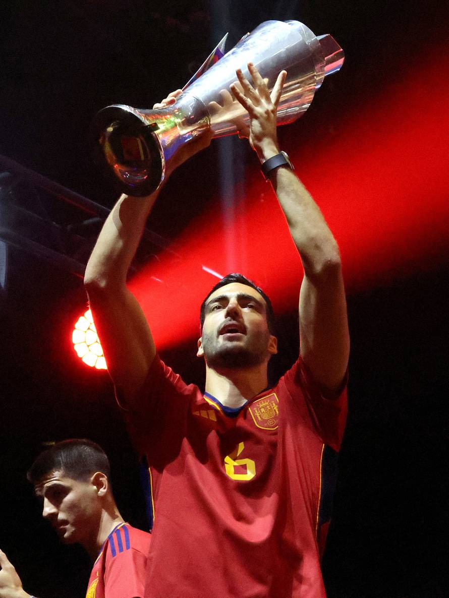 UEFA Nations League - Spain celebrate winning the UEFA Nations League