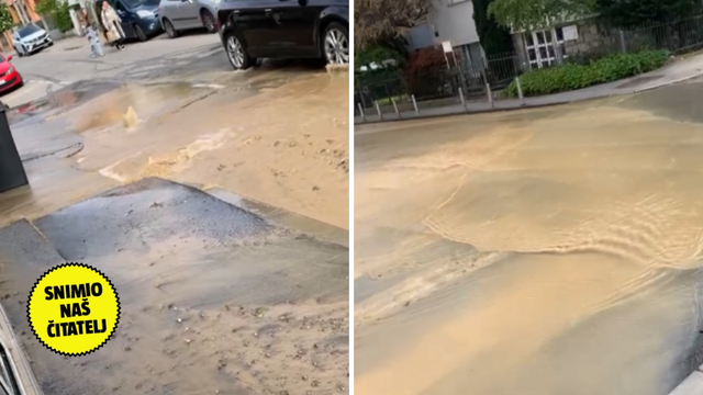 VIDEO U zagrebačkoj Dubravi pukla cijev: 'Najednom je voda krenula probijati iz asfalta!'