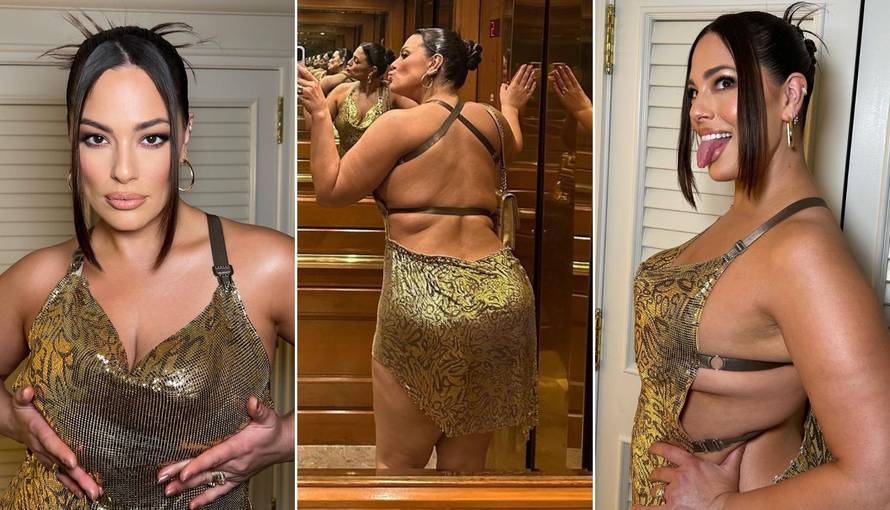 Ashley Graham pokazala obline u zlatnoj haljini, a čizme koje je nosila koštaju oko 42 tisuće kn
