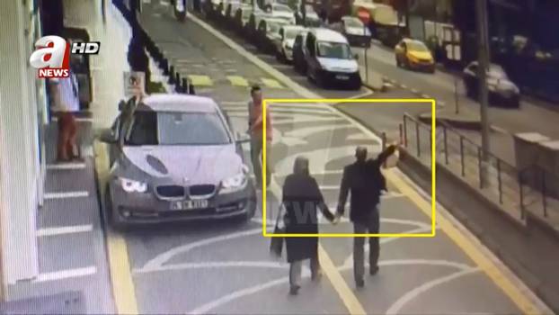 Still image taken from CCTV video supports to show Khashoggi and his fiancee going to Saudi consulate