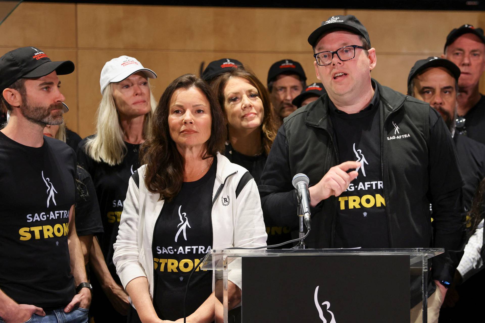 SAG-AFTRA press conference in Los Angeles