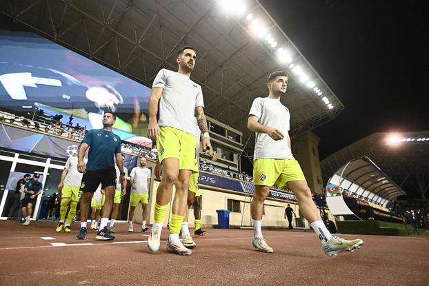 Baku: Zagrijavanje uoči uzvratne utakmice UEFA Lige prvaka između Qarabaga i Dinama
