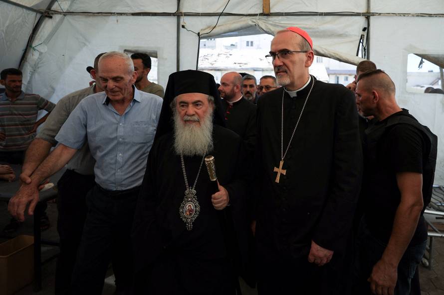 Members of the clergy visit Al-Ahli Arab Hospital, in Gaza City