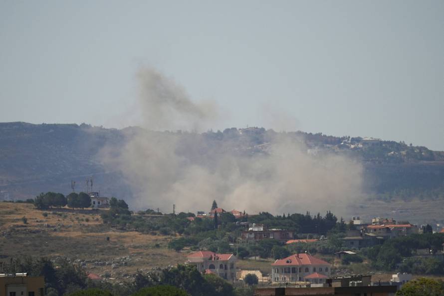 Smoke rises following an Israeli strike in Nabatieh