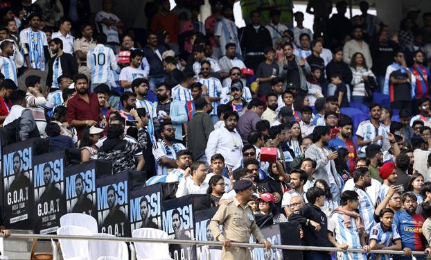 Argentine soccer star Lionel Messi on a whirlwind tour of India