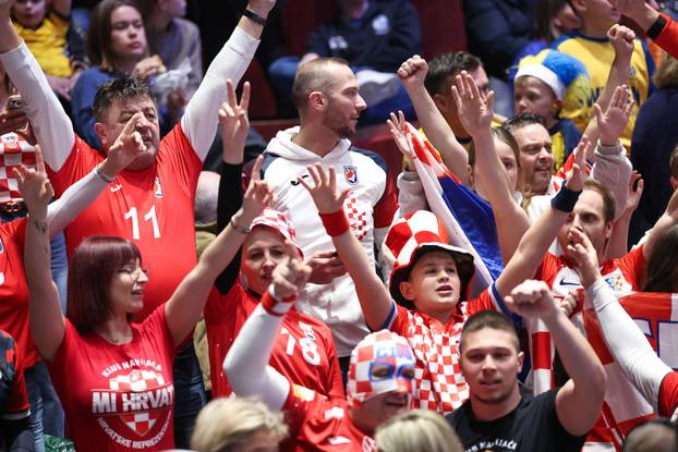 Susret Švedske i Hrvatske u prvom krugu EHF Europskog prvenstva,navijači