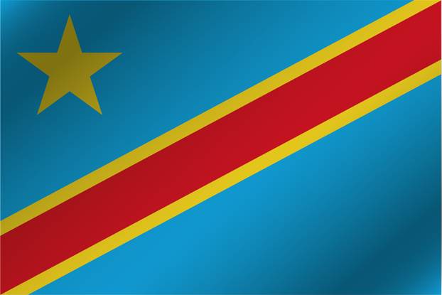 3D Wavy Flag Illustration of the country of  Democratic Republic of Congo