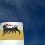 FILE PHOTO: The logo of Italian energy company Eni is seen at a gas station in Rome