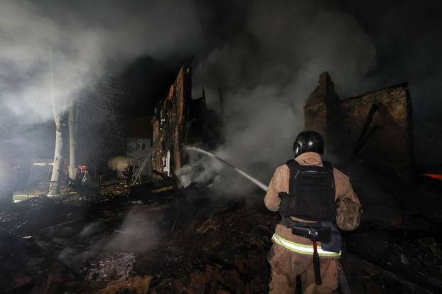 Aftermath of a Russian drone attack in Kharkiv