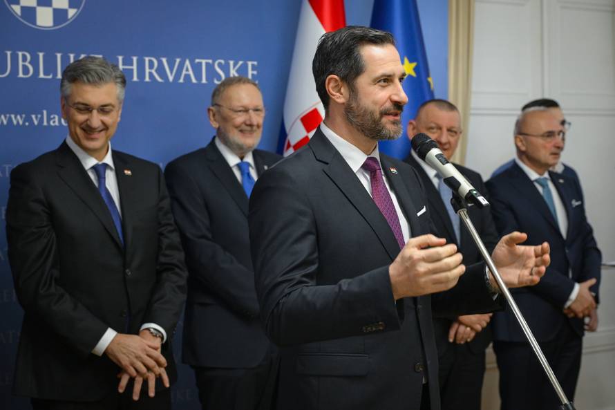 Zagreb: Prijem rukometaša u Banskim dvorima