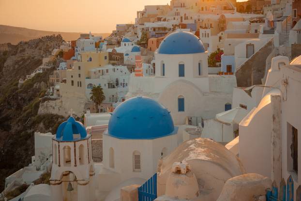 Sunset Scene in Oia, Santorini