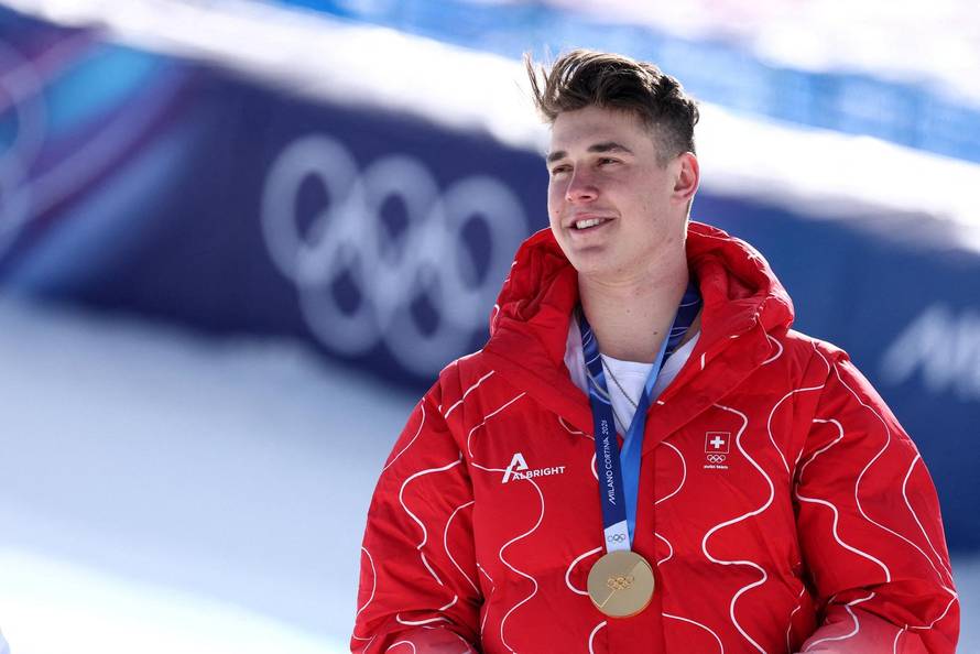 Alpine Skiing - Men's Downhill Victory Ceremony