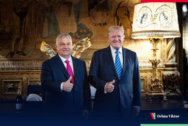 Hungarian Prime Minister Viktor Orban meets Donald Trump at Trump's Mar-a-Lago home in Florida